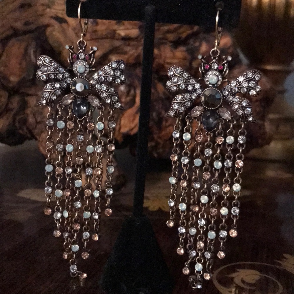 Rhinestone Bug Earrings